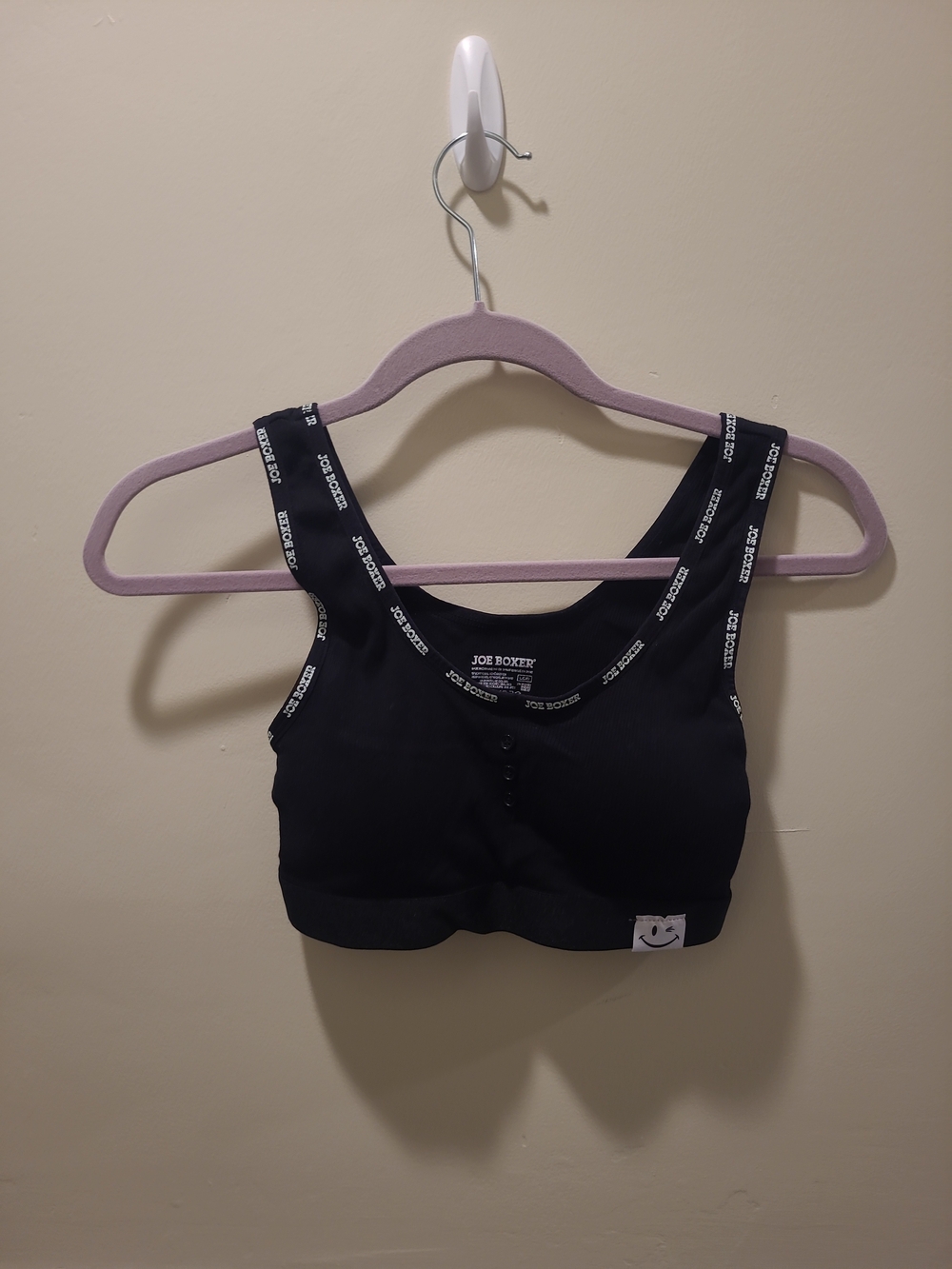 Joe Boxer Black Comfort Bralette with Logo Straps